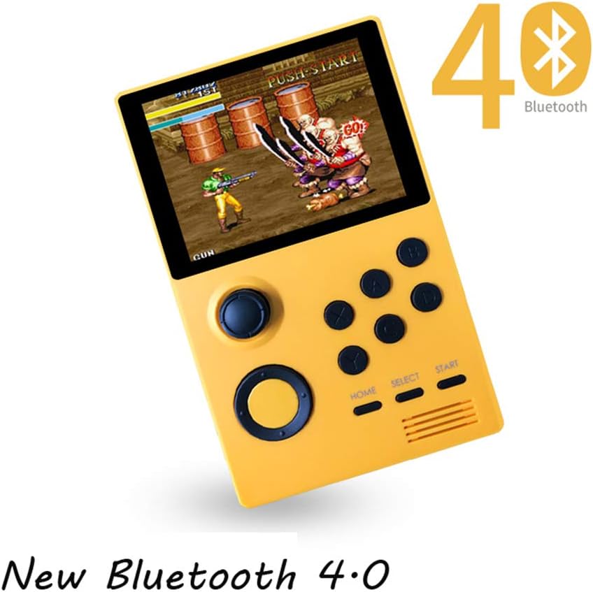 DZSF Android Supretro Handheld Game Console Pandora's Box IPS Screen Built-in 3000+Games 30 3D Games WiFi Download,Yellow