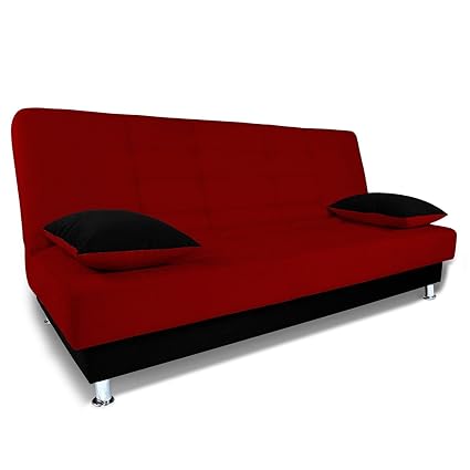 Adorn India Alyssum 3 Seater Sofa cumbed(Maroon & Black)