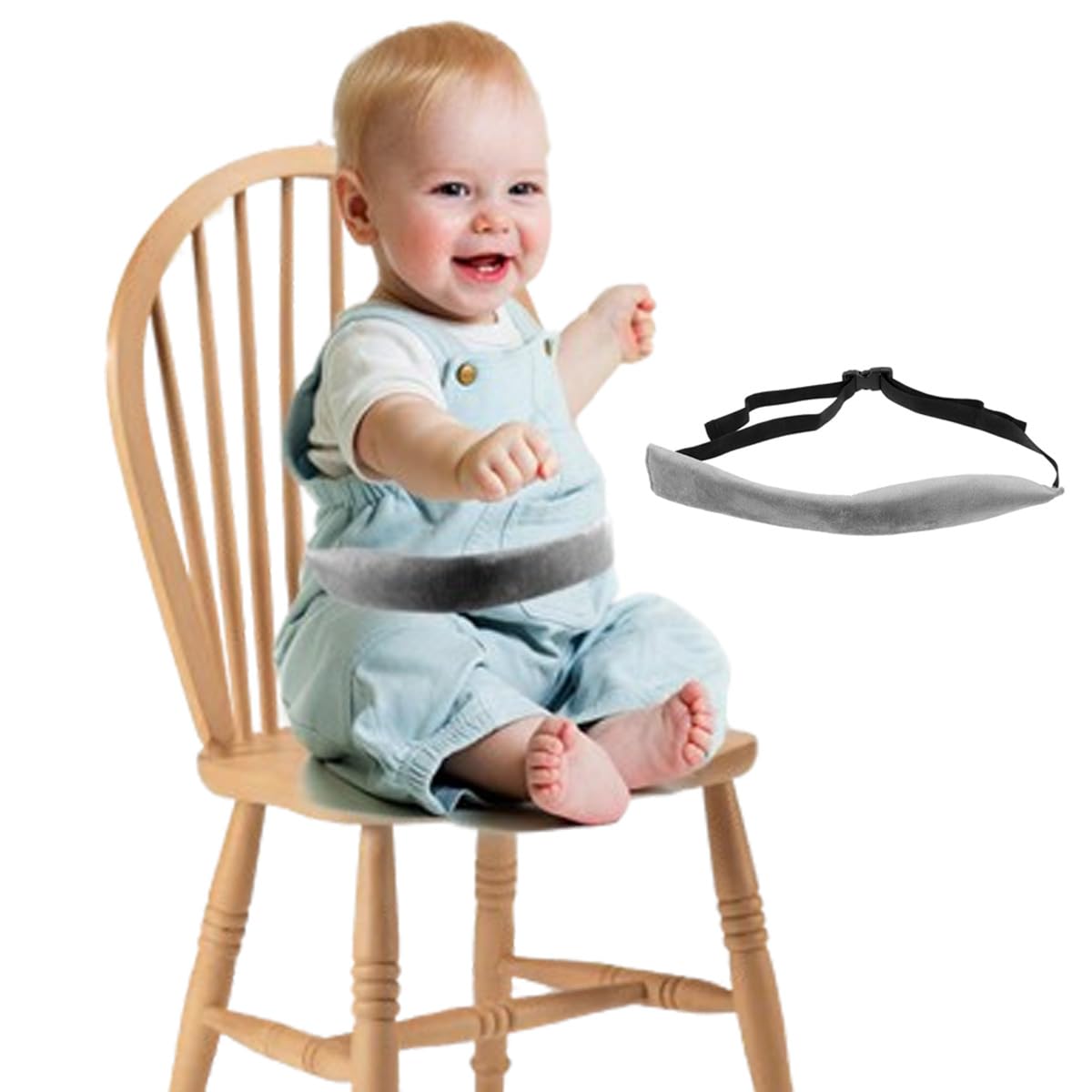 High Chair Straps - Shopping Trolley Protector Baby Dining Belt Portable Child Seat Safety Belt Carrier Grey