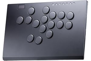 SIXSIR Haute42 Leverless Controller for Arcade Gaming : M16+ Large & Slim Aluminum Alloy Template - 16 Key Crystal Low-profile Switches - Custom RGB Leverless Controller for PC/PS4/PS3/Switch