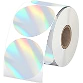 wootile Holographic Silver Color Coding Labels 2 Inch Metallic Silver Round Circle Dot Stickers for Organizing Inventory 250 Pcs Target Stickers Reflective Sealing Labels Roll