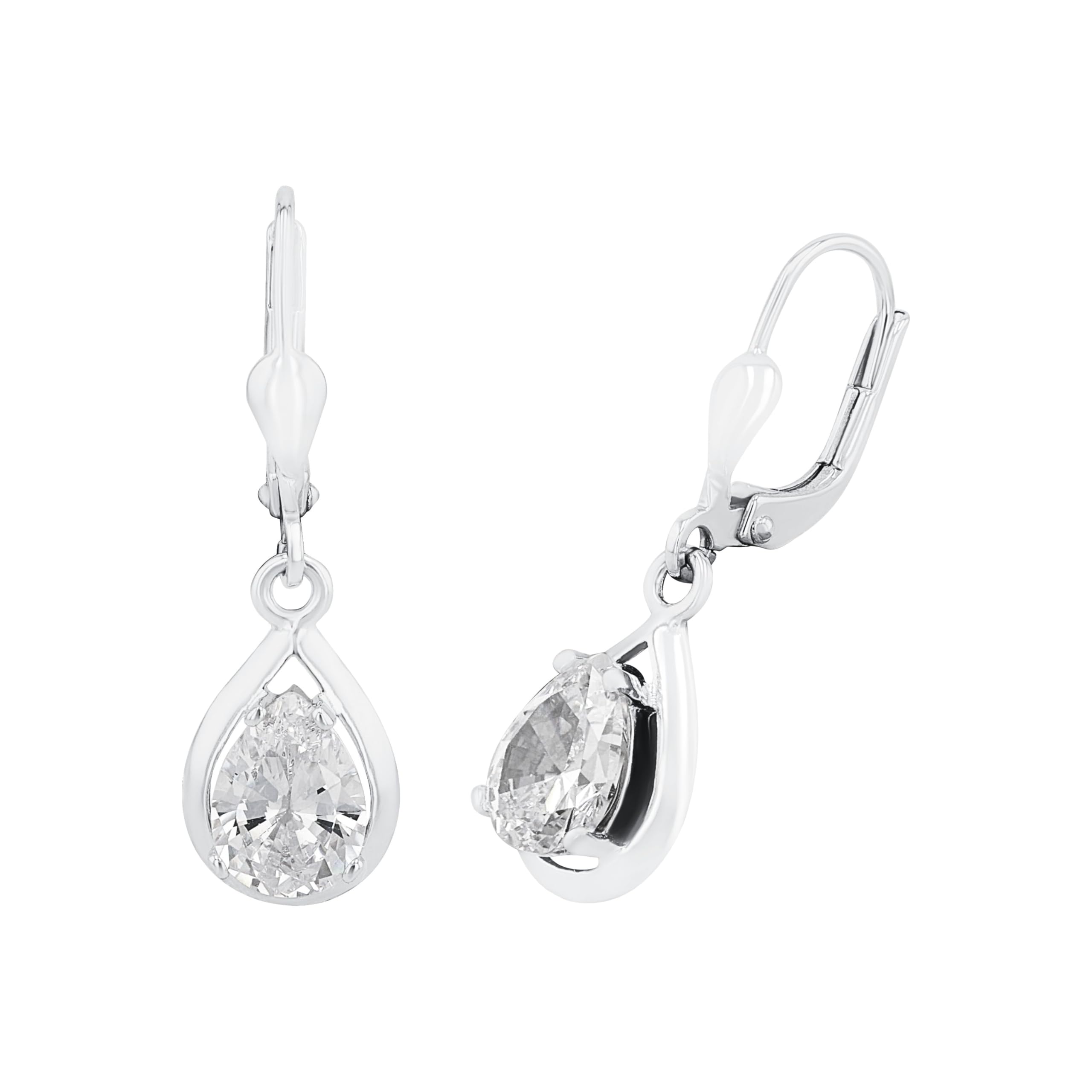 Amor Earrings Women Ear jewelry, with Zirconia synth., 2,8 cm, Silver, Comes in jewelry gift box, 2017173