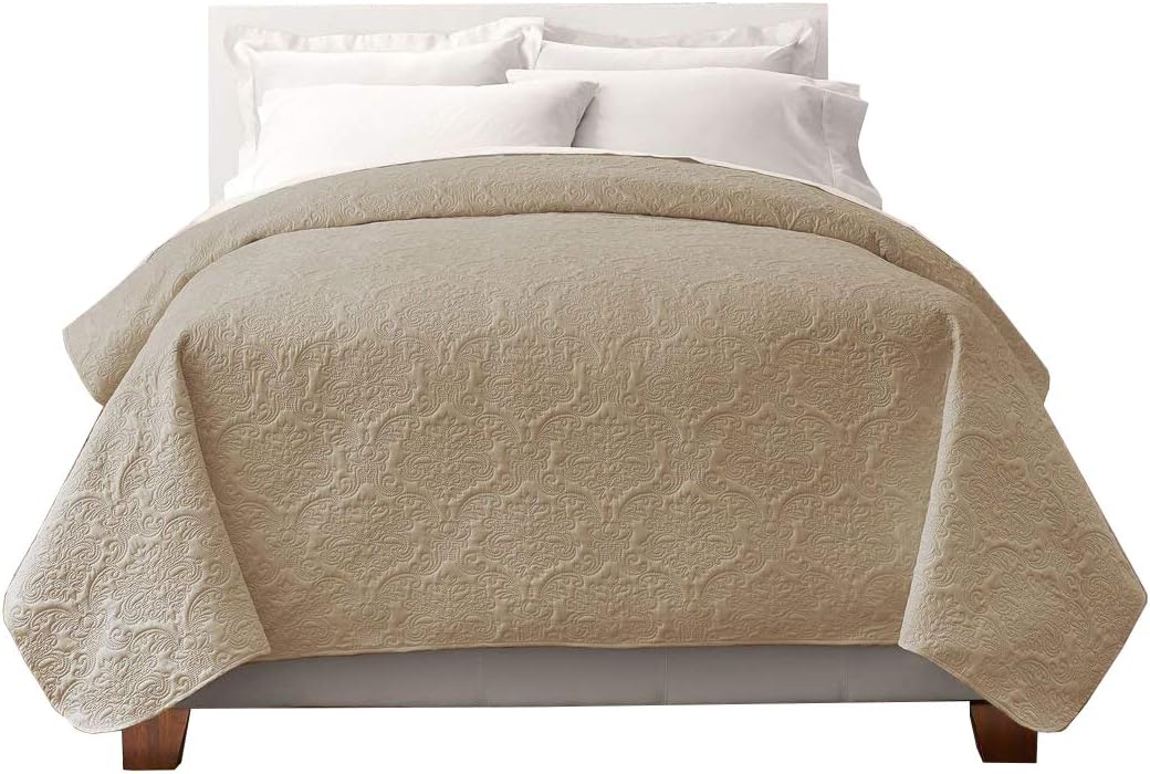 Regal Home Collections English Manor Lacey Pinsonic Quilt (Full/Queen) - Assorted Colors (Beige)