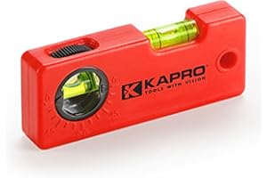 Kapro - 245 Mini Level - With Angle Finder - Features Horizontal Vial and Top-Scroll Adjustment - Pocket-Sized and Lightweight - Sturdy Plastic - 4"