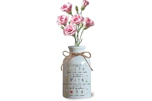 Personalized First Mom Then Grandma Now Great Grandma Flower Vases Custom Name Birth Month Flower, Ceramic Vases for Bouquet,
