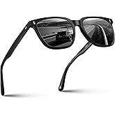 CARFIA Acetate Polarized Sunglasses for Men UV400 Protection Classic Retro Square Shades Driving Glasses