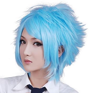 hoolaza blaue kurze leichte lockige