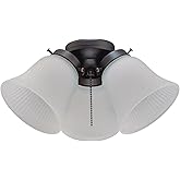 Westinghouse 7785000 Three-Light Led Cluster Ceiling Fan Light Kit, Oil Rubbed Bronze Finish with Frosted Ribbed Glass , Whit