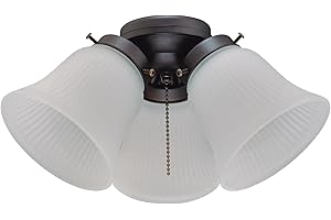 Westinghouse 7785000 Three-Light Led Cluster Ceiling Fan Light Kit, Oil Rubbed Bronze Finish with Frosted Ribbed Glass , White