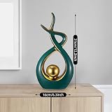 Misvayli Ceramic Abstract Art Statue Decor Green Modern Sculpture Home Table view 2