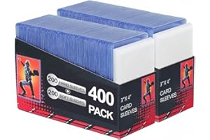 BTLWPY 400 Card Sleeves Clear Loads for Cards,3"X4" Baseball Card Protectors,Premium Sleeves for Cards,Hard Plastic Card Holder for Trading Sports Football Game Cards (200 Hard Sleeves+200 Penny Sleeves)