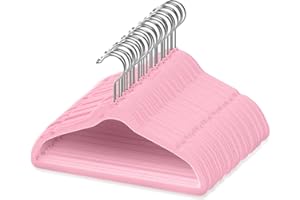 Techzoo Premium Baby Velvet Hangers 50 Pack – 11.8" Non Slip Felt Cloth Hangers for Closet – Ultra Slim, Space Saving Baby Cl