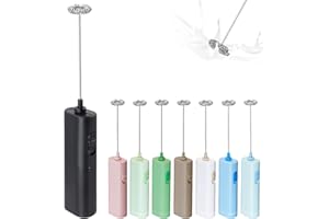 ELMWAY Portable Coffee Frother by ELMWAY, Battery Operated Electric Whisk, Mini Milk Frother Handled for Coffee, Latte, Matcha and Protein Powder - Black