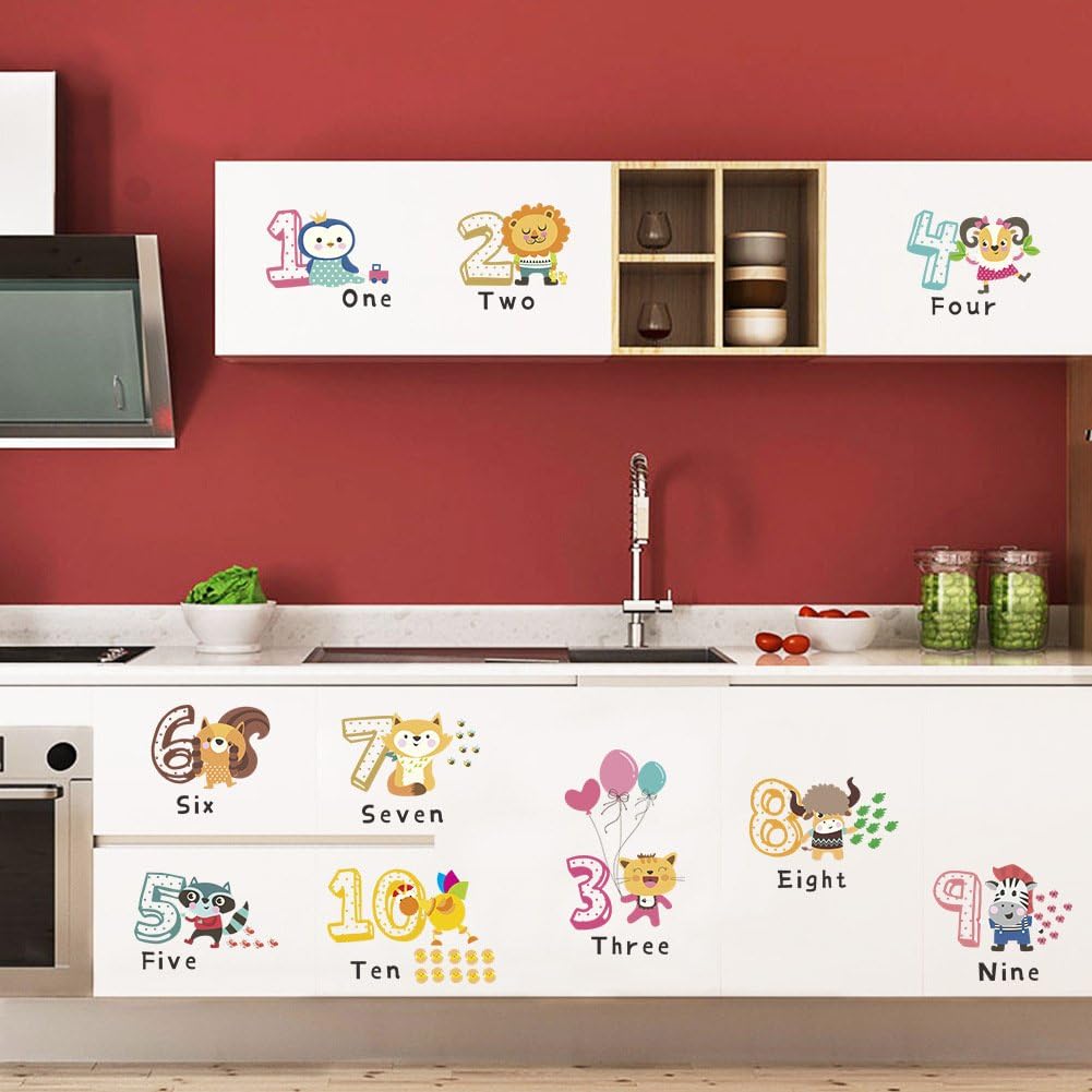 Early Educational Number English Wall Sticker Decal for Children's Bedroom Study Nursery Room Decor - Image 4