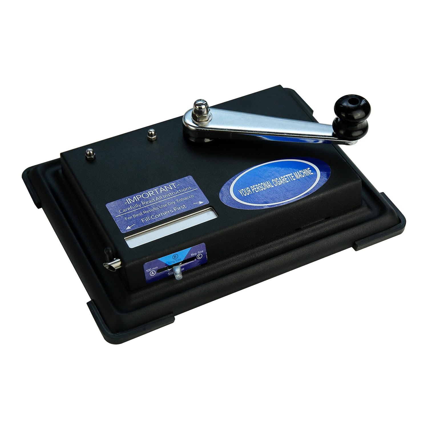 Photo 1 of LUCYCAZ Cigarette Rolling Machine, Tobacco Hand Operation Injector Maker Roll Your Own Cigarettes Machine, 100mm, Regular Tubes, King Size (Black)