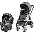 Peg Perego Ypsi Travel System - Includes Ypsi Lightweight Reversible Stroller and Primo Viaggio 4-35 Nido Infant Car Seat - Made in Italy - Atmosphere (Grey)