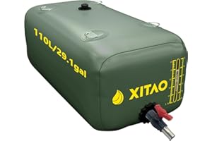 XITAO 29Gal Storage Bladder w/Level Indicator, Large Capacity Foldable Containers, Portable Emergency Tank Bag for RVs, Fire Prevention, Irrigation, Green