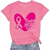 Breast Cancer Shirts Women Sunflower Breast Cancer Awareness T-Shirts Survivor Pink Sunflower Short Sleeve Tee Tops