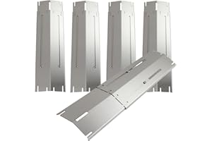 TOMBILI Upgraded Universal Adjustable Stainless Steel Grill Parts, Heat Plate Shield, Flavorizer Bar, Heat Tent, Burner Cover, Flame Tamer Replacement For Gas Grill, Extends from 11.75" up to 21" L（5 Pcs）