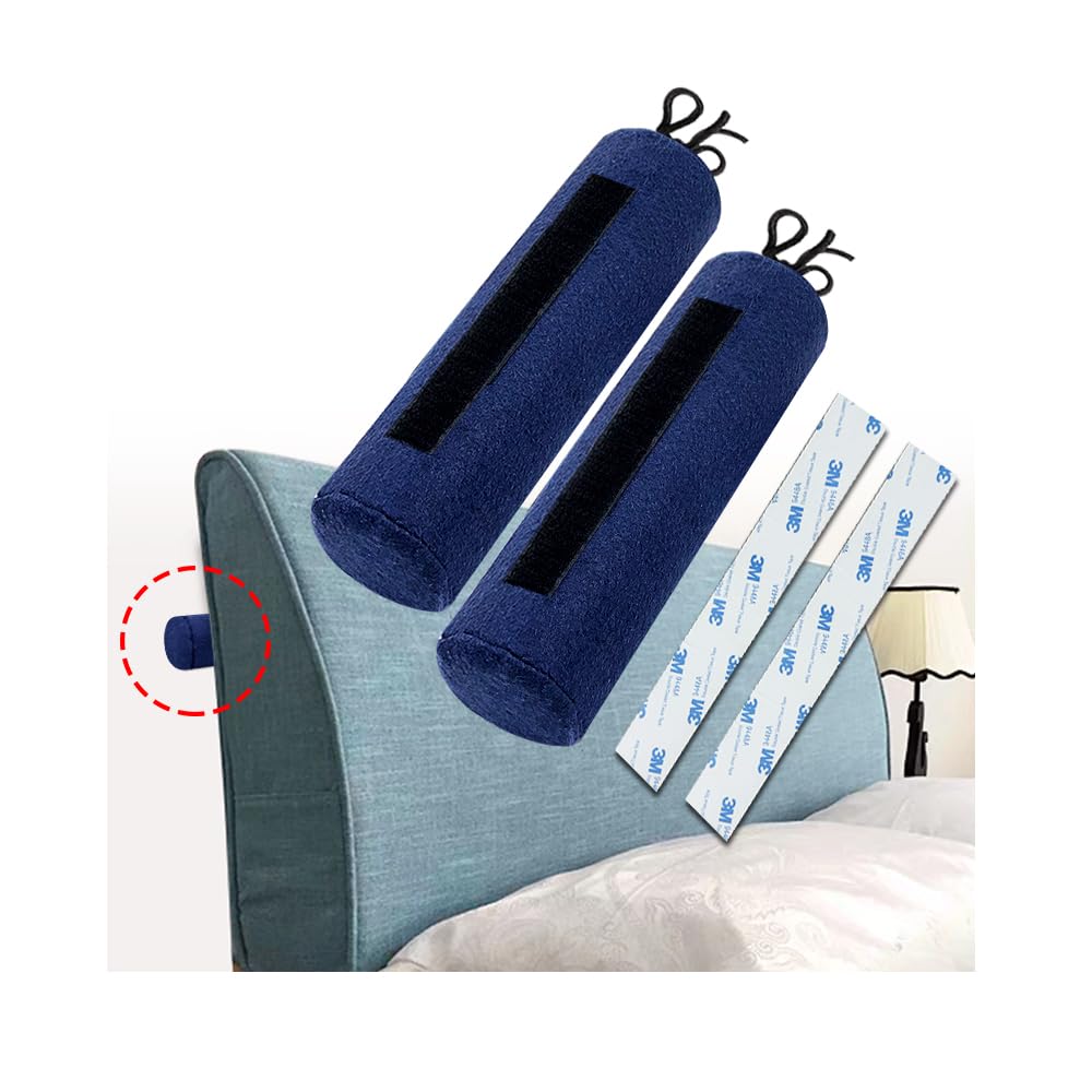 Mybow Headboard Stoppers for Wall – 2 PCS Bed Bumper Guards, Anti-Shake Pads & Noise Stoppers, Wall Protector Cushion Blocks for Bed Frame, Couch, Furniture Stabilizer (Blue)