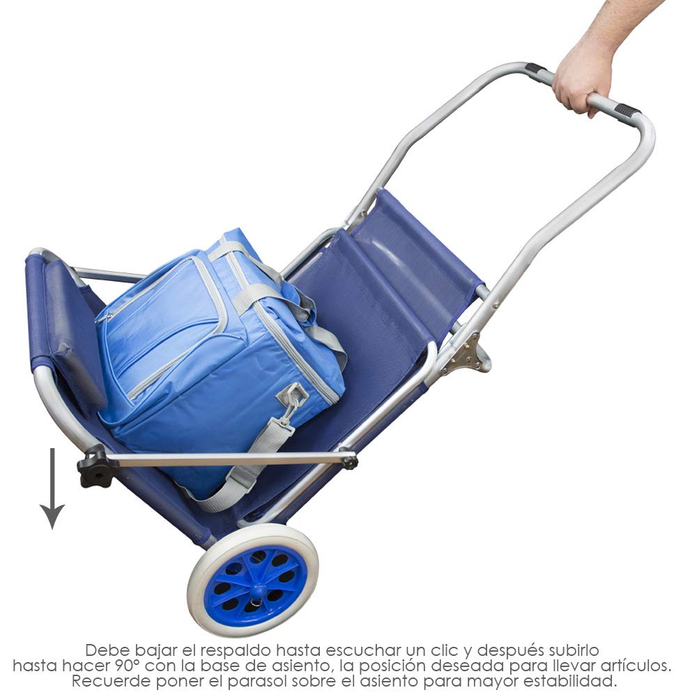 Tumbona con ruedas y parasol para la playa | Ruedas