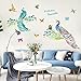 Peacock Wall Decal Peacock Wall Art Decor Bird Butterflies Flowers Decals for Home Decorations