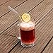 Glass Straws Clear Bent 9 inches x 10 mm Drinking Straws Reusable Straws Healthy Reusable Eco Friendly BPA Free 4 Pack with Cleaning Brush