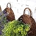 MOTINA Handmade Woven Hanging Basket Natural Wicker Handed Storage Basket for Home Garden Wedding Wall Decorations