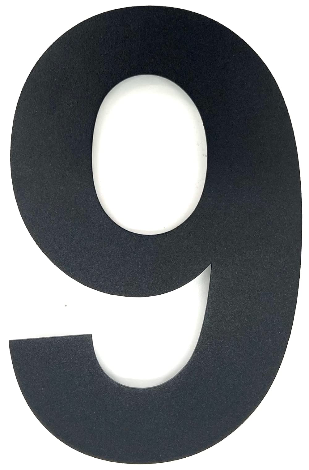 CAVATINY House Number Made of Solid Stainless Steel - Street Number and Door Number - Jet Black Anthracite Fine Structure Powder Coated - Arial Font - Height 20 cm - Number 9