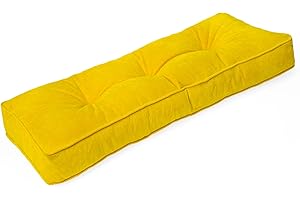 Focuprodu Bench Cushion 36x14. Soft and Breathable Window Seat Cushions Indoor. Non-Slip and Durable Bench Seat Cushion. (36x14, Yellow)