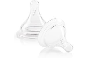 Joovy Boob Nipples with Elongated Shape to Mimic Mom and Available in 5 Flows Including X-Cut Extra Fast Flow for Thicker Foods - Compatible with Joovy Boob Bottle Line (Clear, Stage 0, 2 Count)