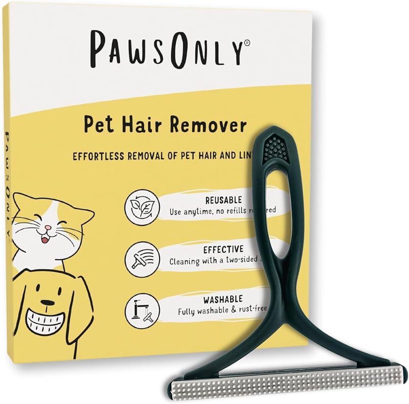 PawsOnly Pet Hair Remover Double Sided Plastic Brush Green