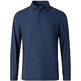 M MOTEEPI Polo for Men Long Sleeve Sun Protection Golf Shirts with Collar UPF 50+ Performance Collared Fall Shirts Tennis