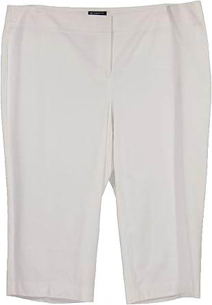 women's plus size white capris