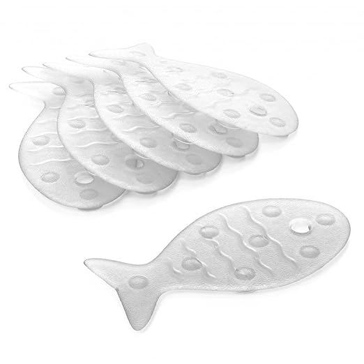 Sanixa TA5515001 Premium Antirutsch-Fische für Wanne & Dusche | Anti-Rutsch Aufkleber | Duschmatte Badewannen-Matte | Saugmat