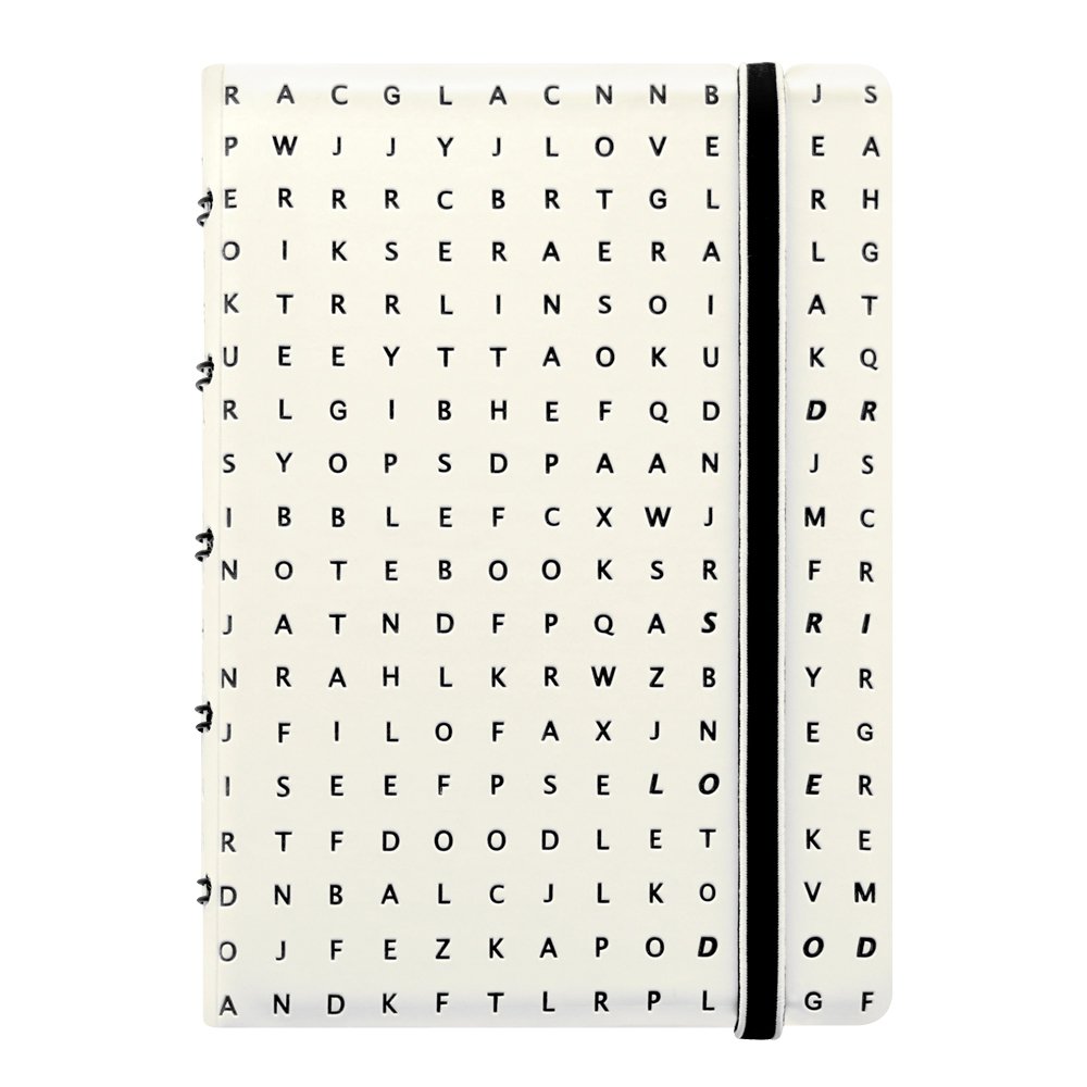 Filofax Refillable Impressions Notebook, Pocket Black and White - 112 Cream moveable pages - Index, pocket and page marker (B115046U)