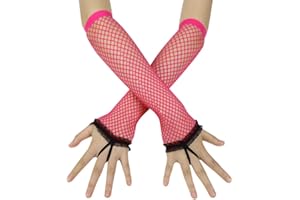 IBLUELOVER Kids Long Fishnet Gloves Girls Lace Fingerless Mesh Gloves Dance Performance Party Costume Accessory