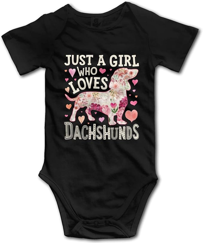 Just A Girl Who Loves Dachshunds Baby Onesie ShortSleeve