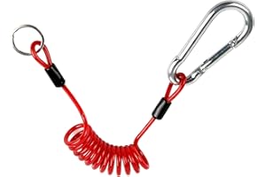 DPEI XUAN Trailer Cable, Trailer Brake Cable, RV Stainless Steel Spring Towing Coiled Wire, Heavy Duty Steel Wire Extend to 4ft Coiled Safety Cables Strap for RV Towing Trailer