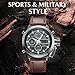 Watch, Watch Men Digital Analog Sport Waterproof Watch,Multifunction LED Date Alarm Leather Wrist Watch (Brown)