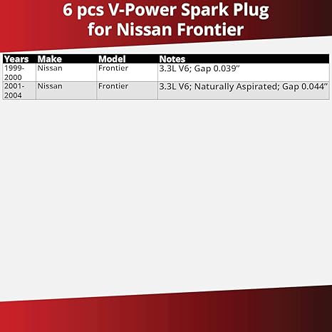 Amazon Com 6 Pcs Ngk V Power Spark Plugs For 1999 2004 Nissan Frontier 3 3l V6 Engine Kit Set Tune Up Automotive