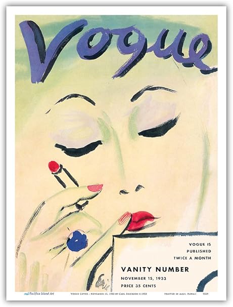 Amazon Com Fashion Magazine November 15 1933 Vintage Magazine Cover By Carl Erickson C 1933 Master Art Print 9in X 12in Posters Prints