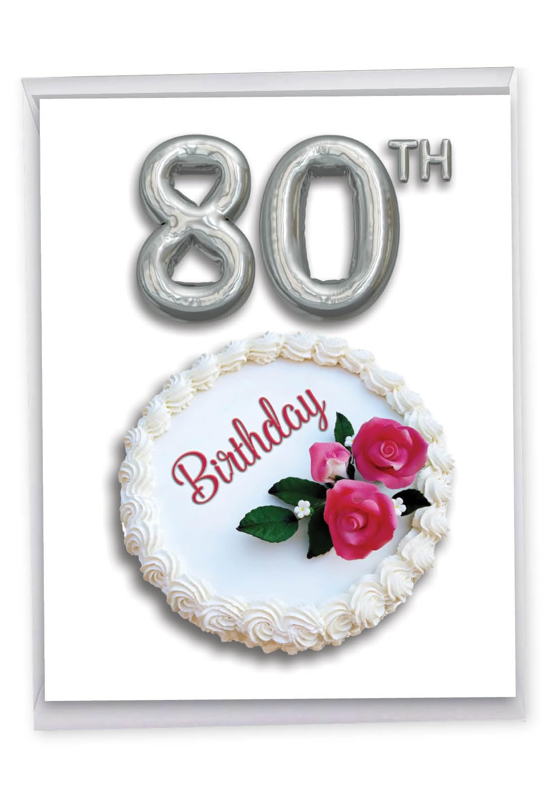 The Best Card Company - 80th Birthday Card with Envelope (8.5 x 11 Inch) - 80 Years Old, Big Stationery Birthday Greeting - Big Day Milestones 80 J7060IMBG