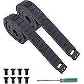 2PCs Drag Chain, 15 x 30mm Cable Carrier Plastic Flexible Open Type 1M, Wire Carrier Cable with End Connectors, for 3D Printers, CNC Engravers, Woodworking Engraver, Milling Machine