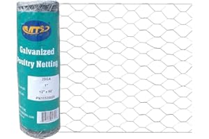 MTB SUPPLY 20GA Galvanized Hexagonal Poultry Netting Chicken Wire 12 inches x 50 feet x 1 inch Mesh