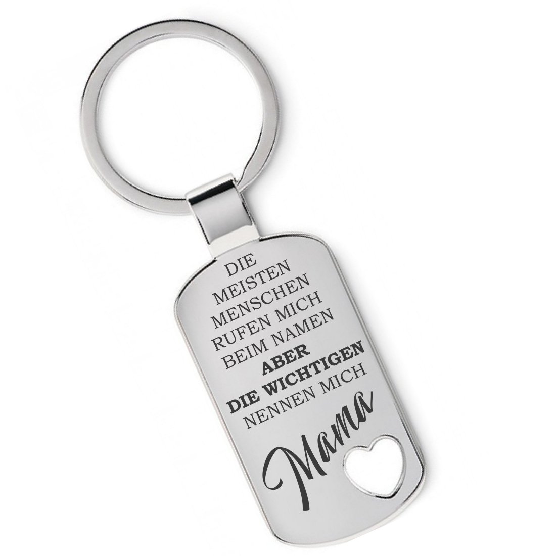 Lieblingsmensch Lieblingsmensch Metall Schlüsselanhänger Modell: Die wichtigen nennen mich Mama Keyring, 12 cm, Silver (Silber)