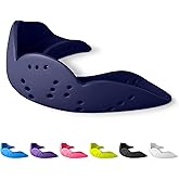 SISU Aero Small Mouthguard, Noble Navy - 30% Stronger Protection for Lacrosse, Football, Hockey, Roller Derby, Team Sports - Remoldable Up to 20 Times - Ultra Slim - Non Toxic