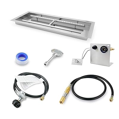 Buy Grisun 30 X 10 Inch Rectangular Stainless Steel Drop In Insert Fire Pit H Shaped Burner Pan With Spark Ignition Kit For Propane Natural Gas Suitable For Indoor Outdoor Decorative Firepits Online In