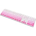 ProElife Ultra Thin Washable Extended Layout Silicone Keyboard Protective Cover Skin for Apple Mac Aluminum Wired Keyboard MB110LL/B (A1243) U.S Version/Function Keys/Numeric Keypad (Ombre Pink)