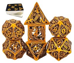 Polyhedral Dice Set Hollow Metal DND Dice Dragon